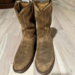 Tony Lama distressed suede boots
